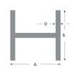 Aluminium H profiel EN AW 6060 SPEC