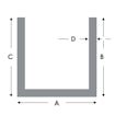 Aluminium U profiel EN AW 6060 SPEC